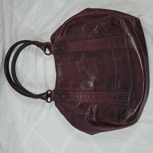 FRYE Large Burgandy Wine Tote Bag
